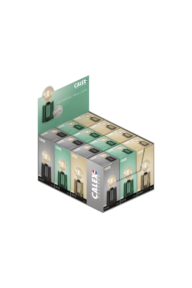 calex-wave-lampe-de-table-vert-ambre-gris-sur-batterie-avec-minuteur image 1