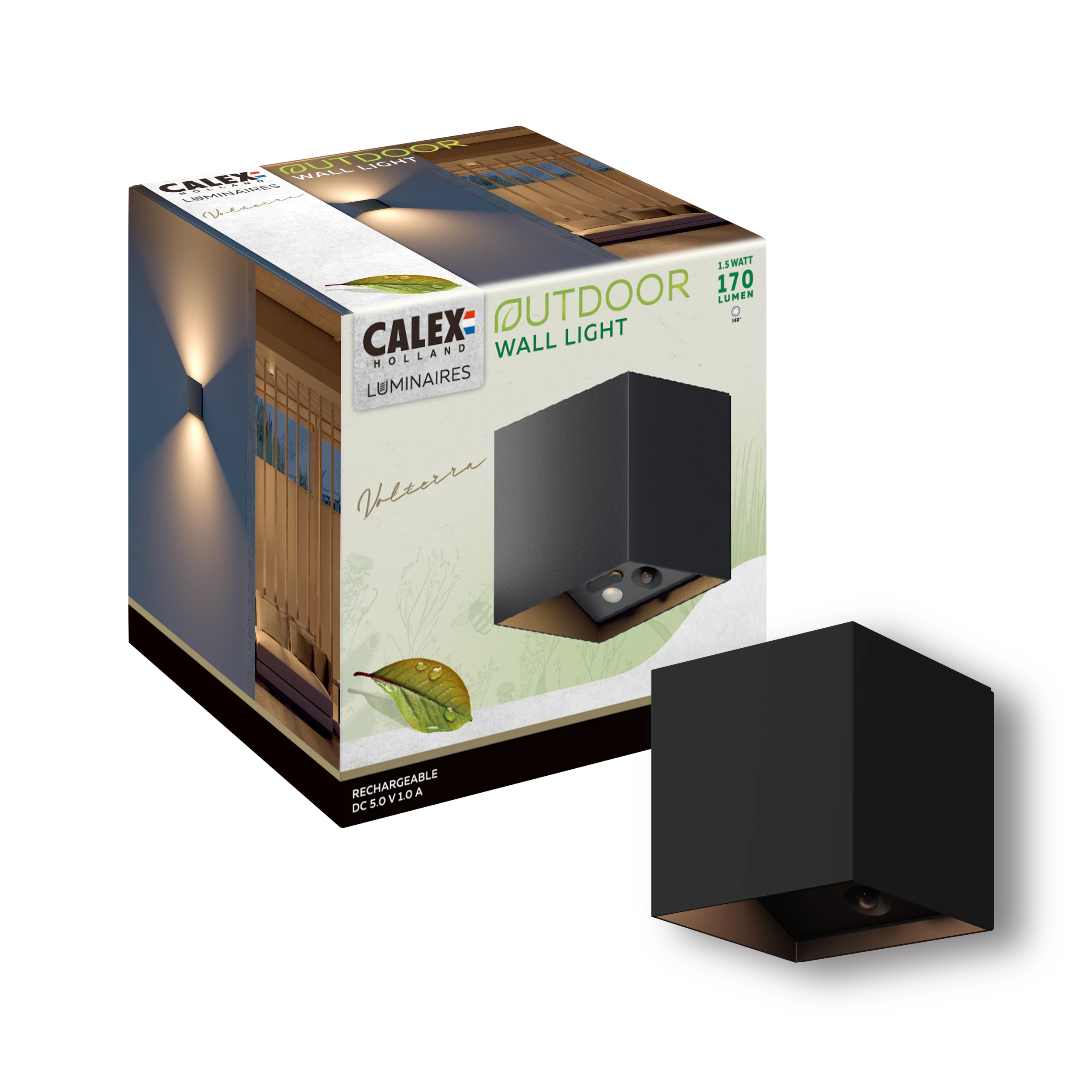 calex-volterra-applique-rechargeable-up-down-noire image 2