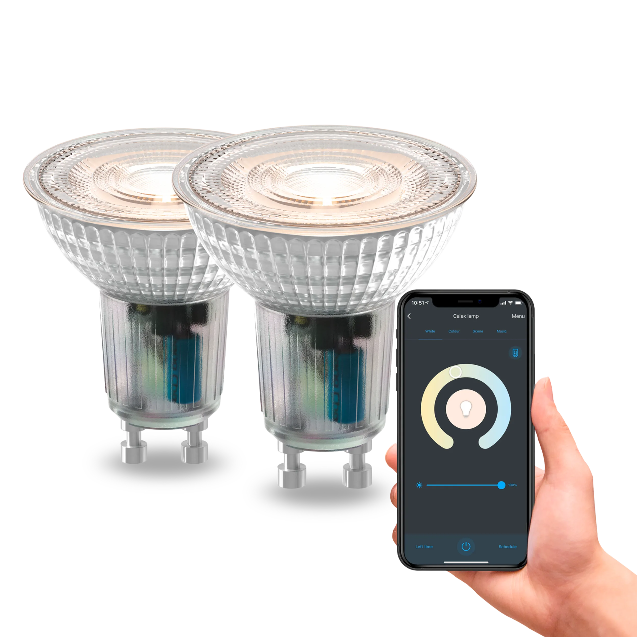 calex-smart-lampe-led-gu10-4-9w-blanc-chaud-lot-de-2 image 1