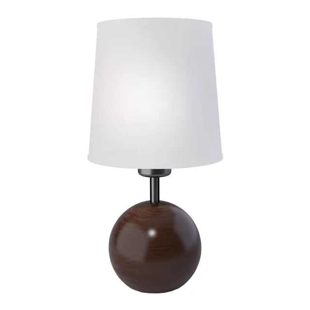 aluminor-senso-lampe-poser-bois-massif-abat-jour-tissu-blanc image 1
