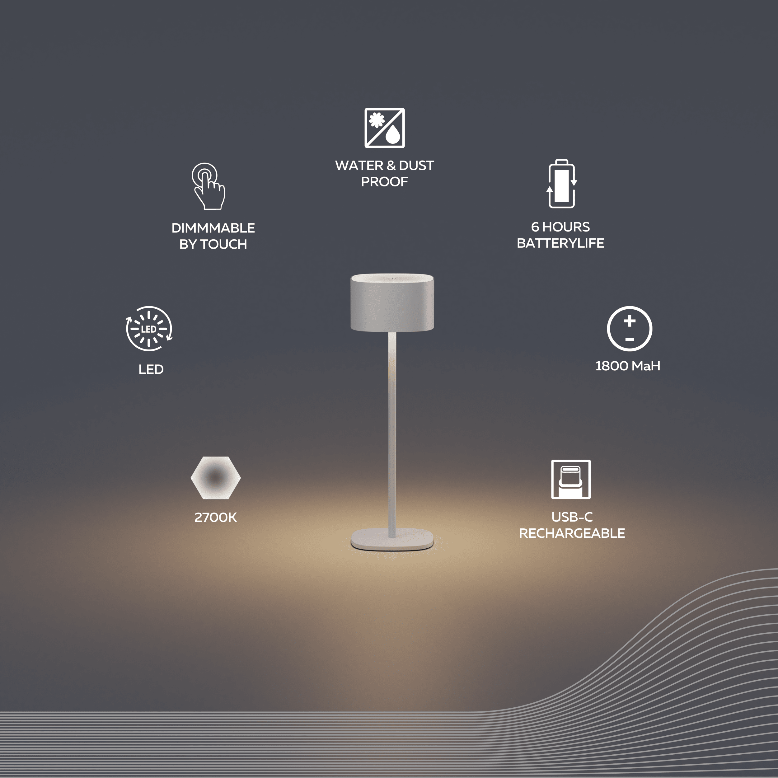 calex-serino-lampe-de-table-piles-sable image 2