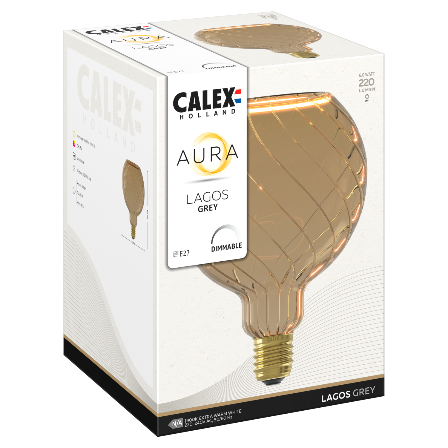 calex-aura-lagos-g125-grise-e27-6w-filament-droit image 3
