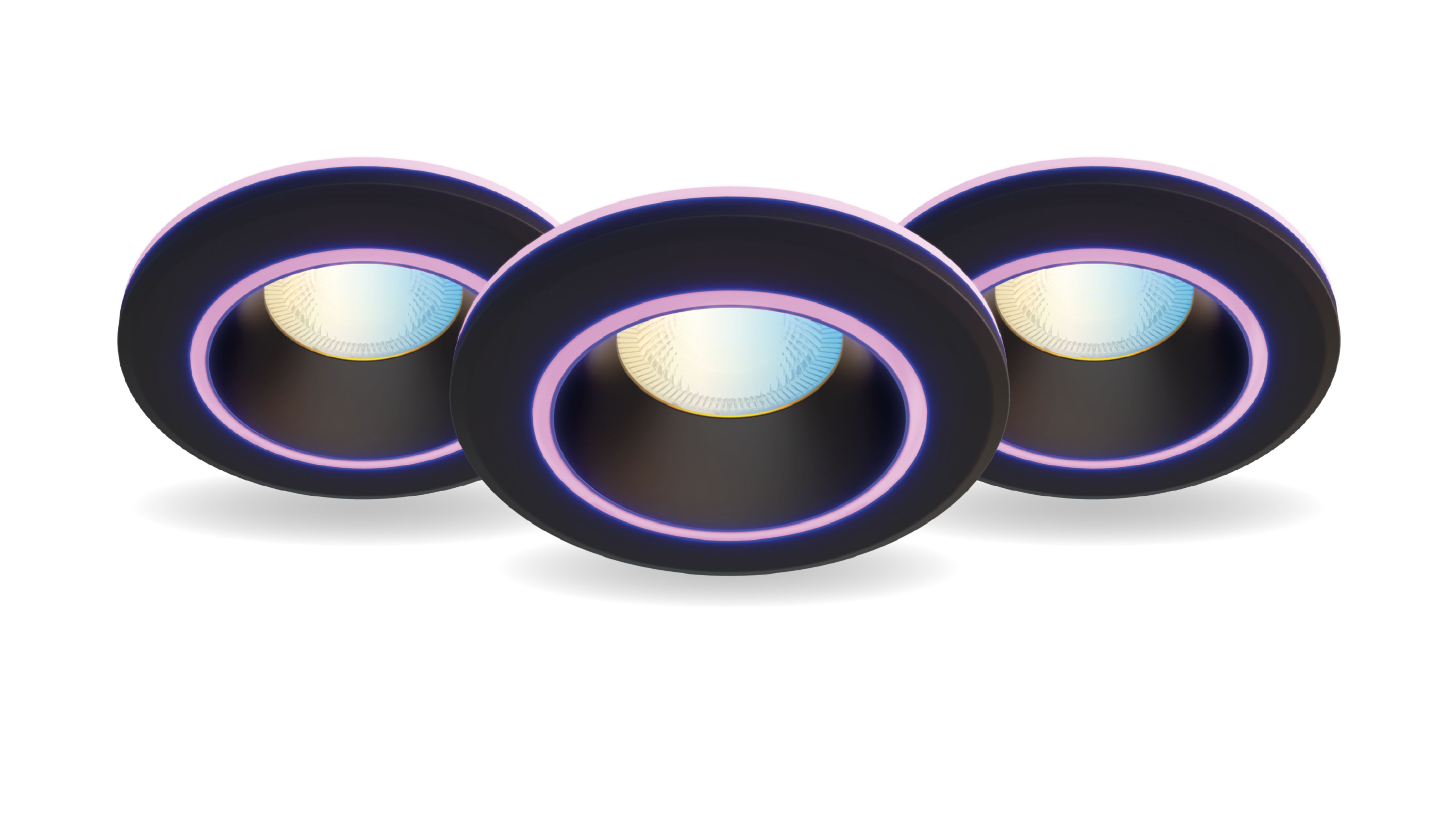 lot-3x-calex-smart-halo-downlight-rgb-cct-noir-10cm image 1