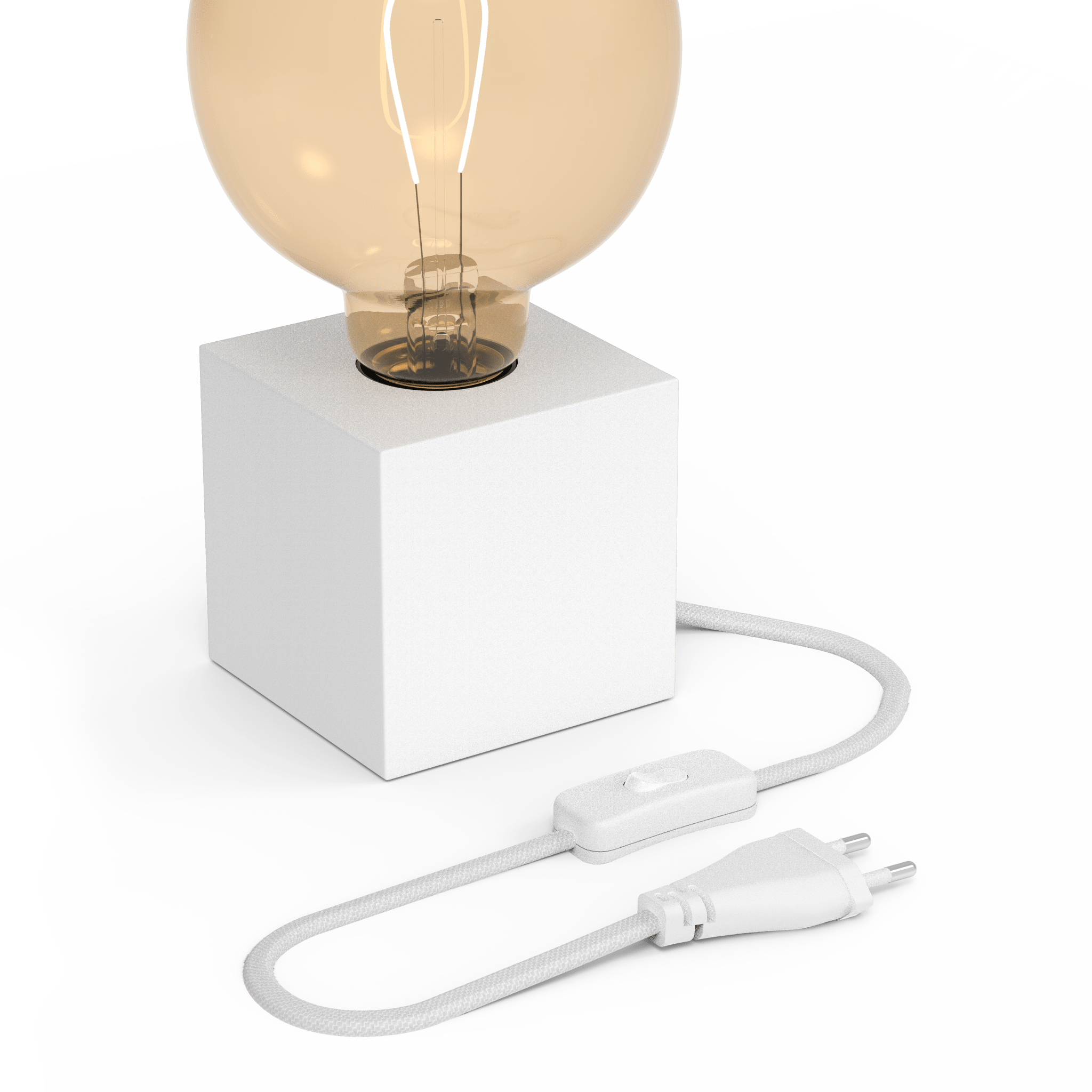 calex-lampe-de-table-square-e27-blanche-sans-ampoule image 1