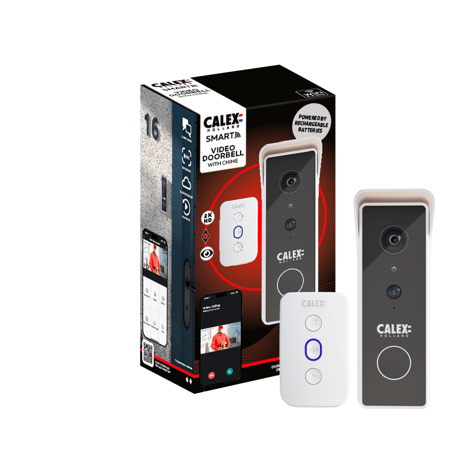 calex-smart-sonnette-vid-o-connect-e-2k-sans-fil-noire image 3