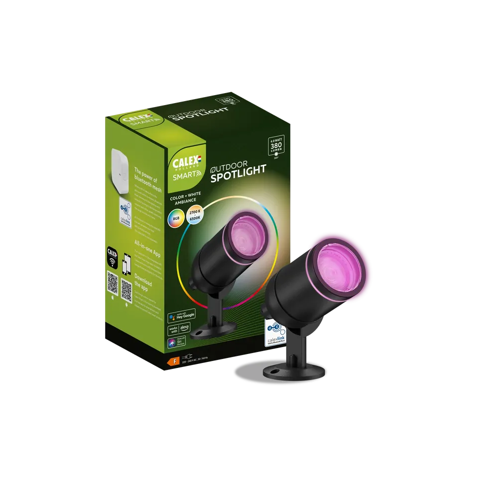 calex-smart-spot-de-sol-ext-rieur-rgb-cct-noir image 1