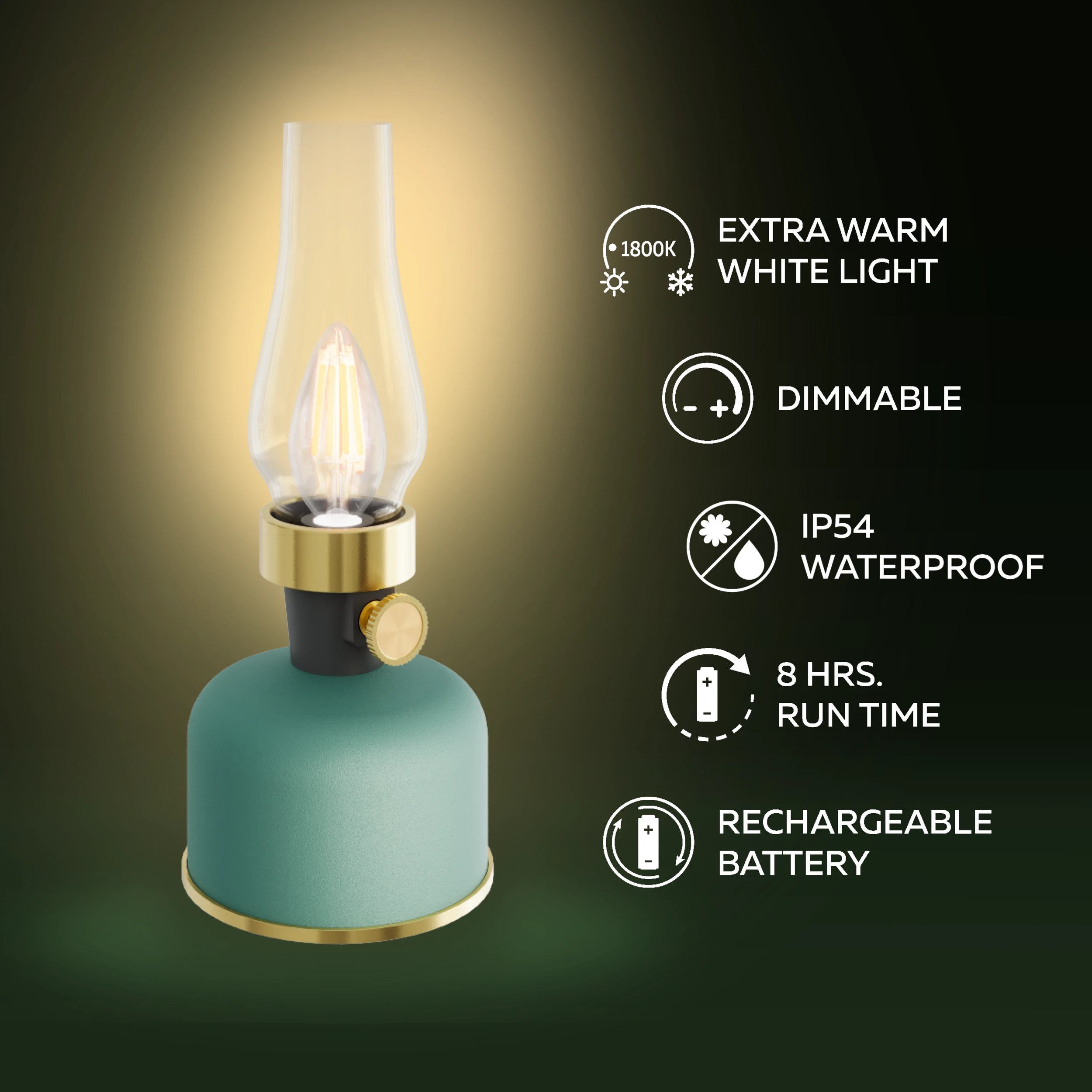 calex-lampe-de-table-rechargeable-lavinio-verte image 2