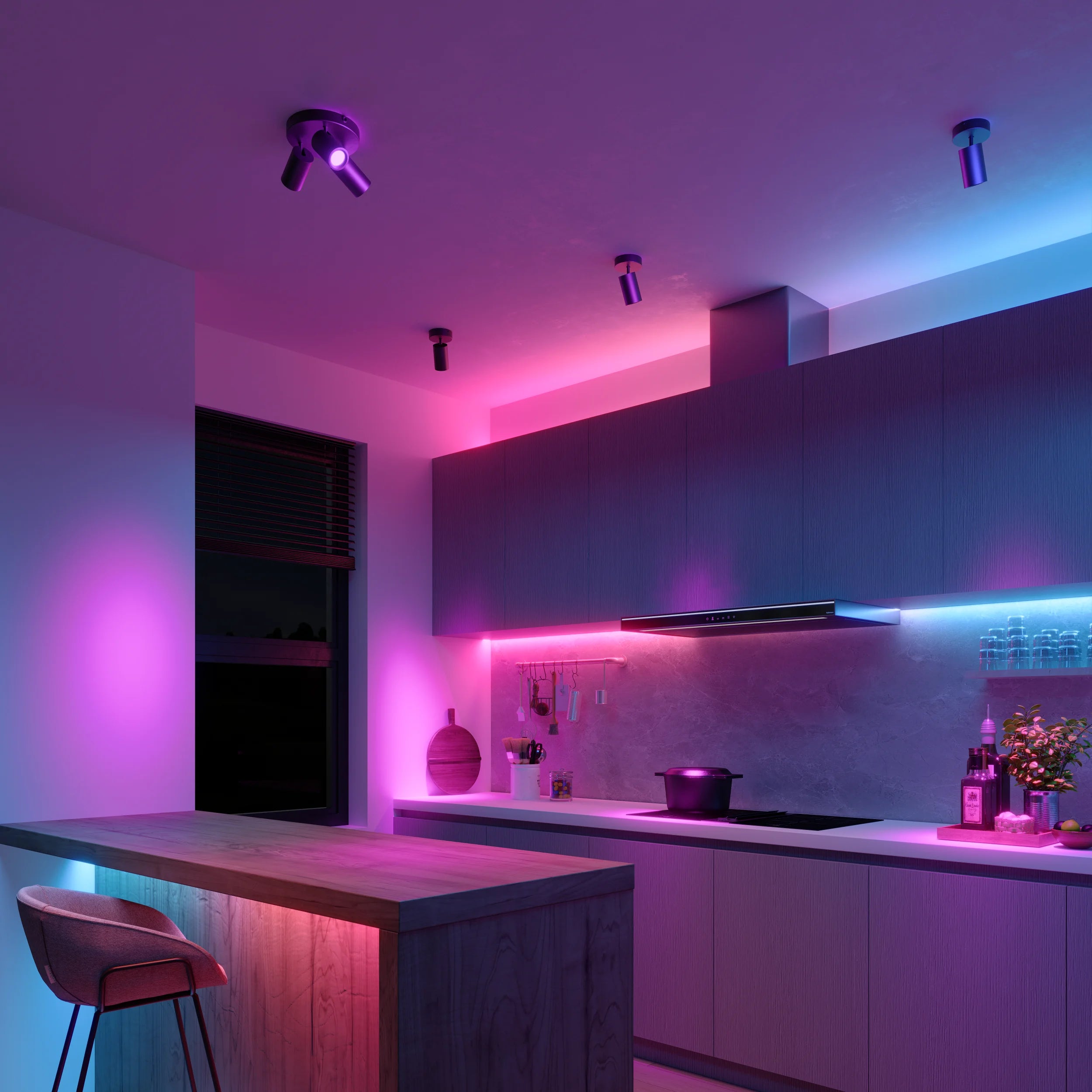 calex-smart-plafonnier-spot-3-lumi-res-rond-noir-rgb-cct-connect image 3