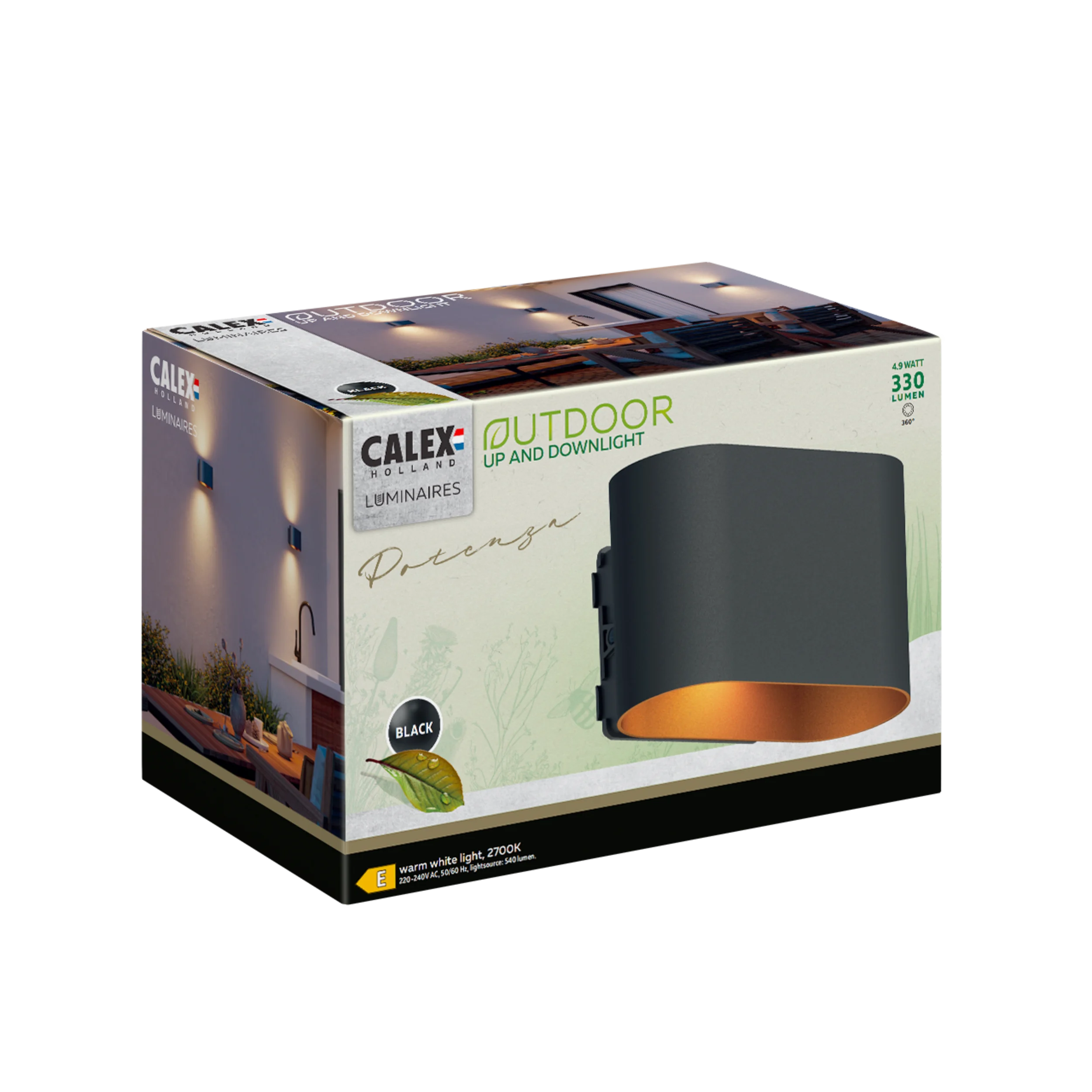 calex-applique-potenza-noire-up-down-led-4-5w-2700k image 2
