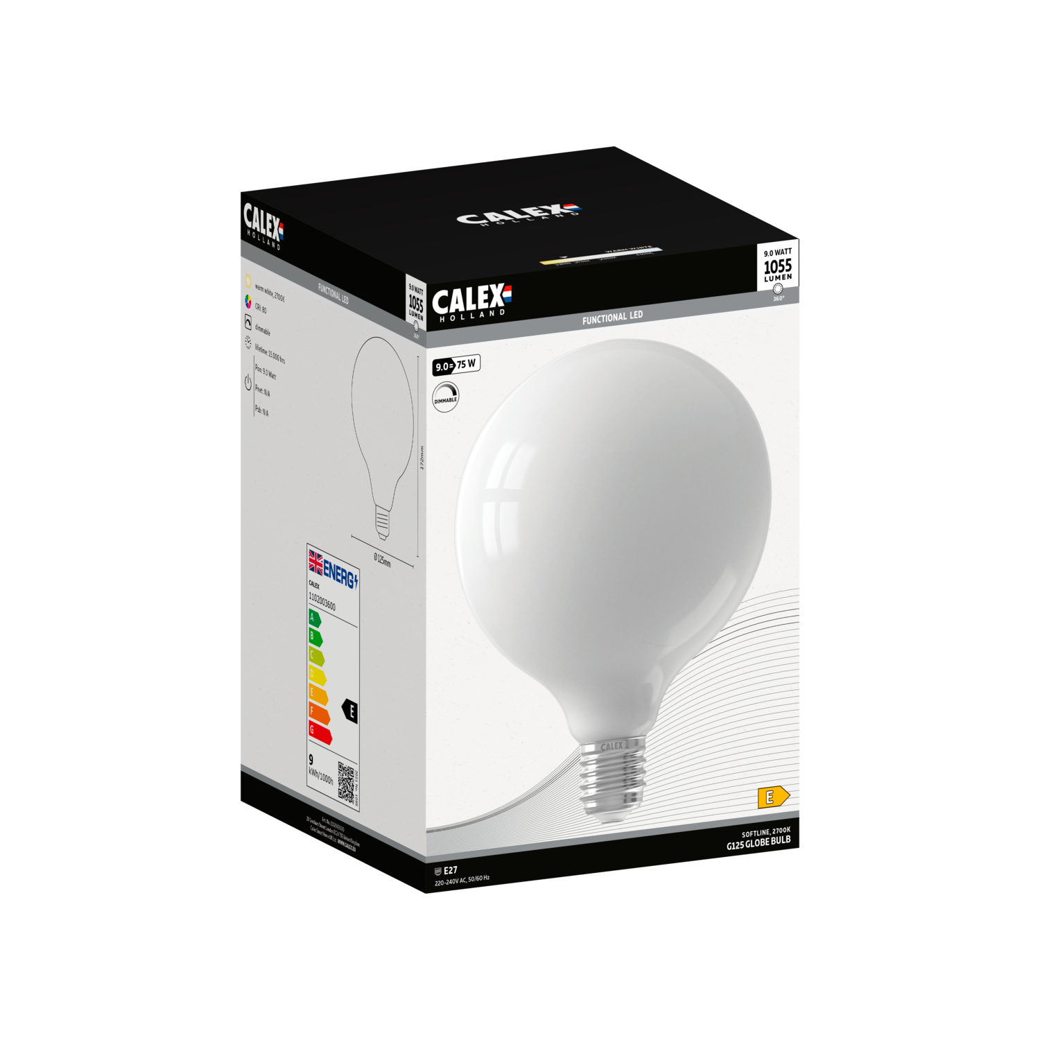 calex-softline-ampoule-led-e27-g125-blanche-9w-dimmable image 2