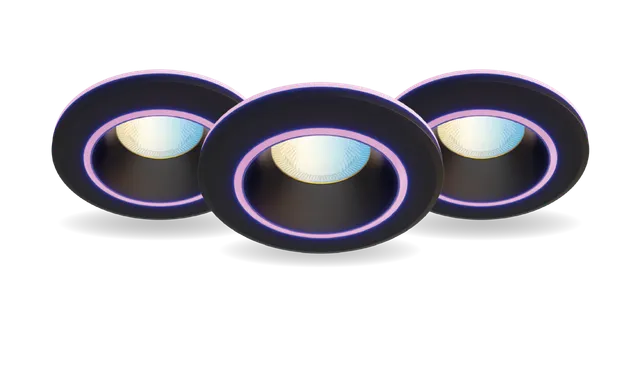 lot-3x-calex-smart-halo-downlight-rgb-cct-noir-10cm image 1
