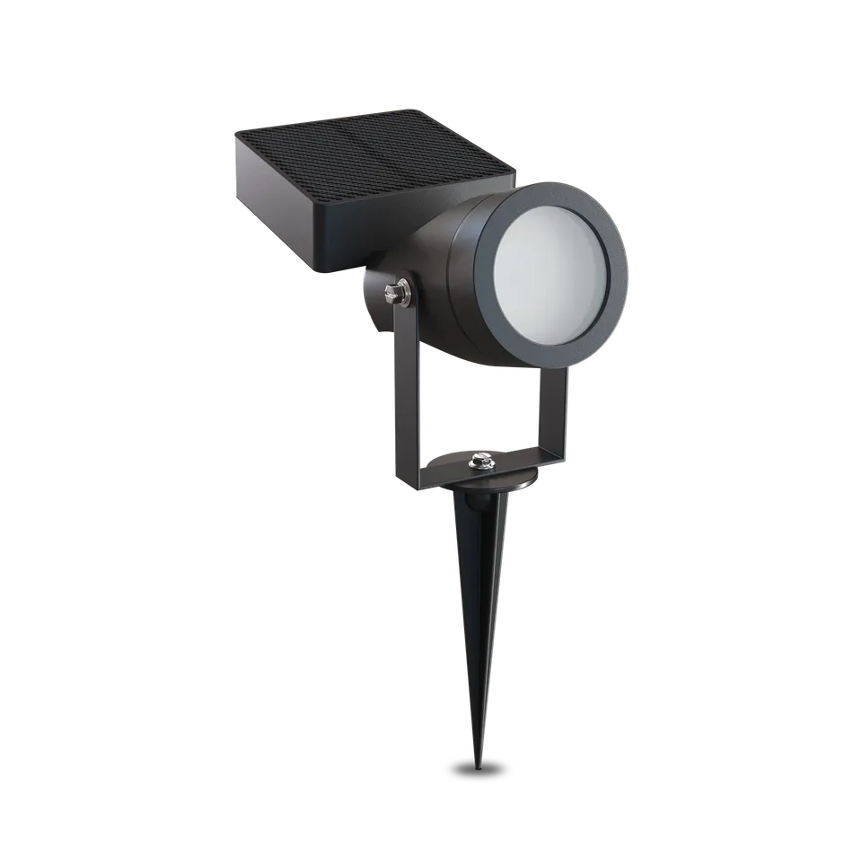 calex-cesena-spot-solaire-rechargeable-noir-blanc-chaud-2700k-ext-rieur image 1