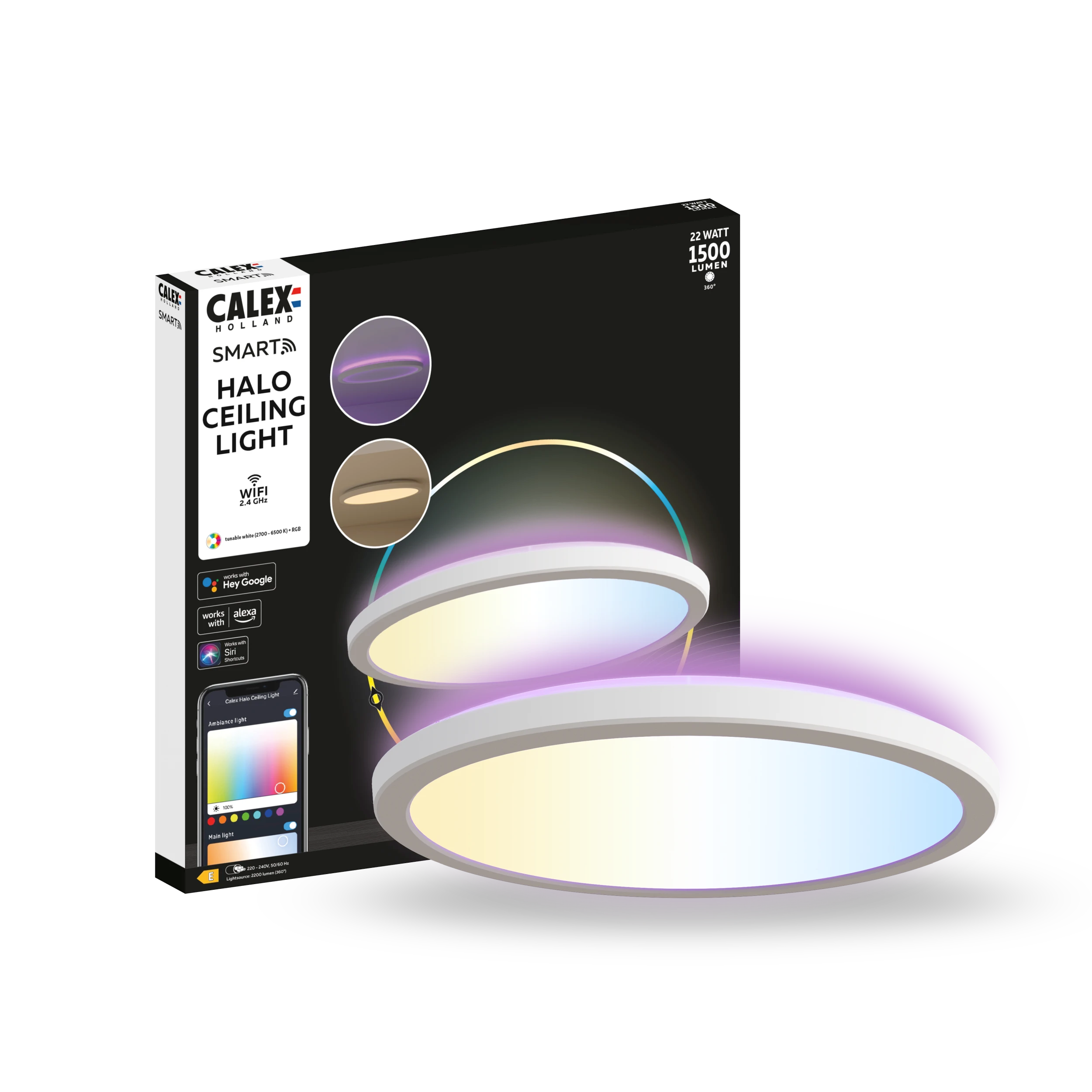 calex-smart-plafonnier-halo-30cm-rgb-cct-blanc image 1