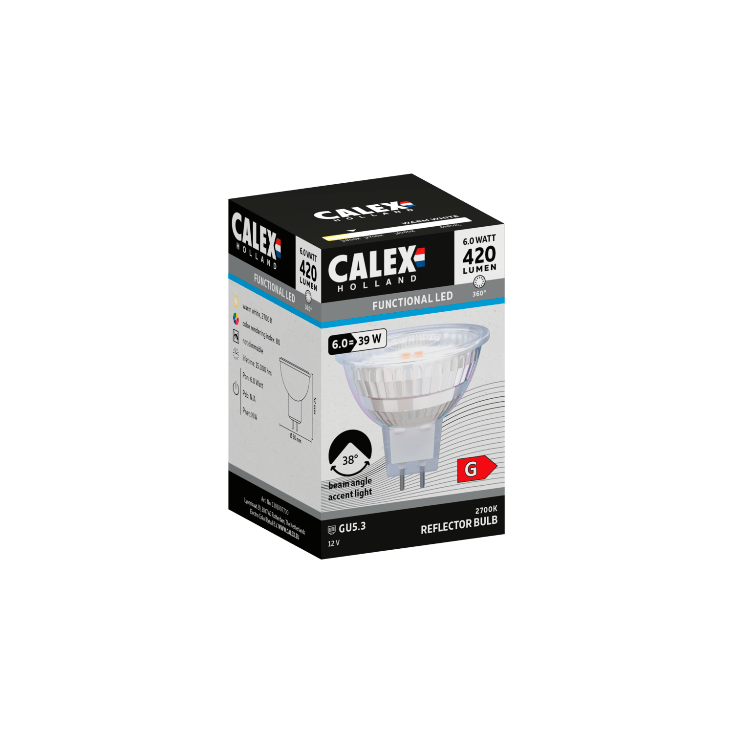 calex-smd-lampe-led-r-flecteur-gu5-3-12v-chrome-6w image 3