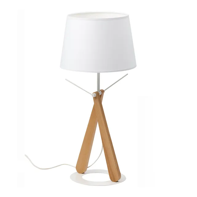 aluminor-zazou-lt-lampe-poser-bois-m-tal-abat-jour-orientable-blanc-bleu image 1