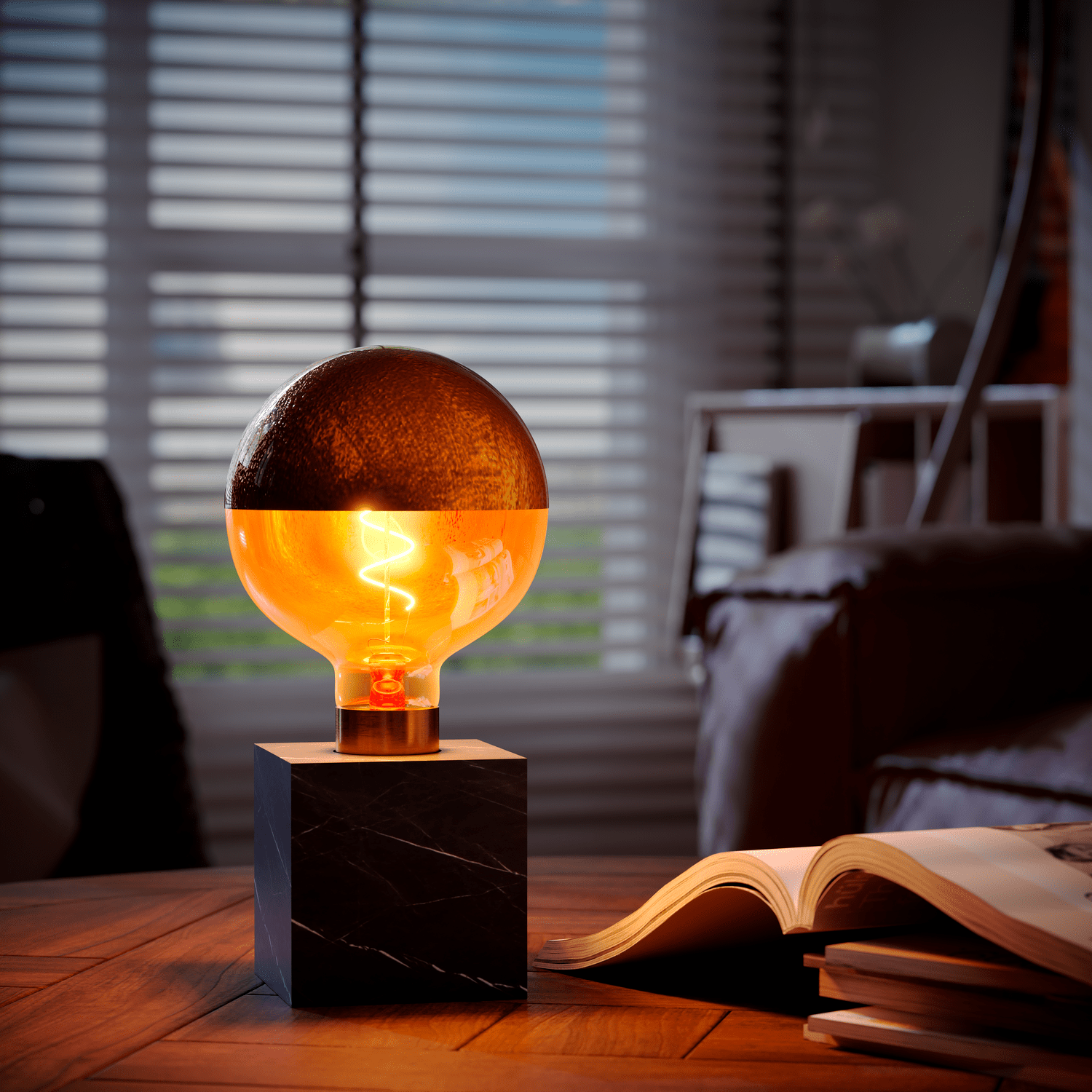 calex-lampe-de-table-carr-e-e27-marbre-noir-85-mm image 4