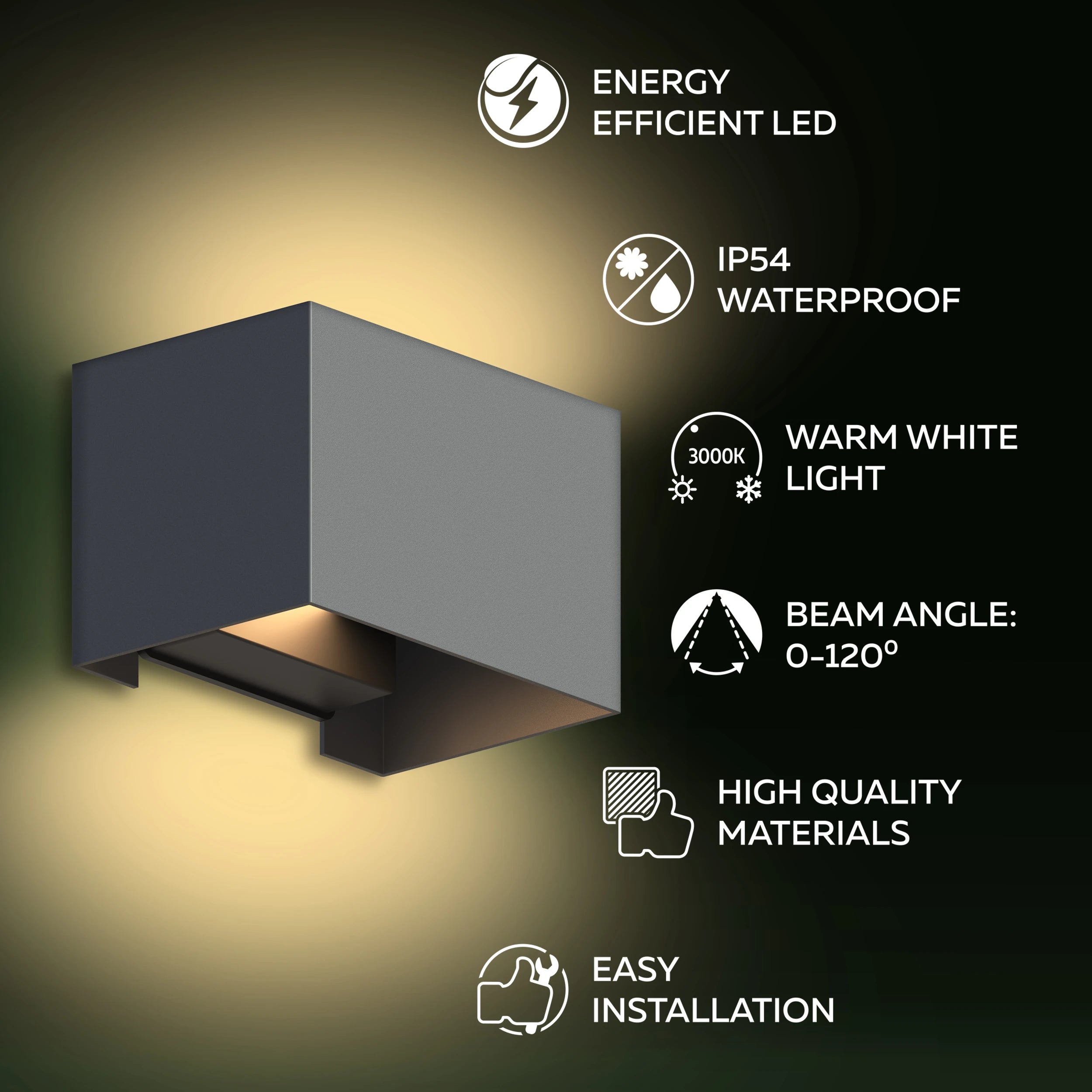 calex-applique-murale-led-venise-up-down-anthracite image 2