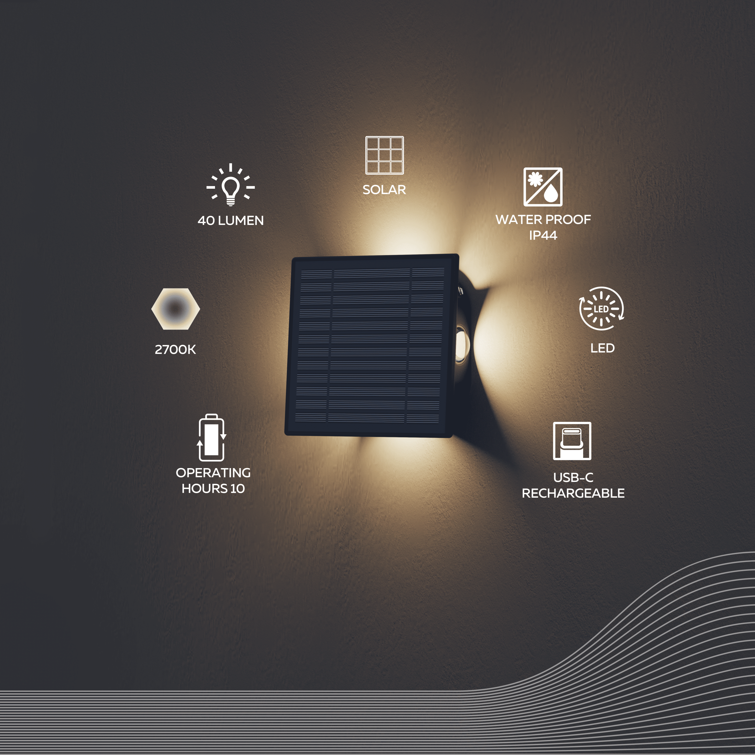 calex-applique-murale-solaire-altamura-noire image 2