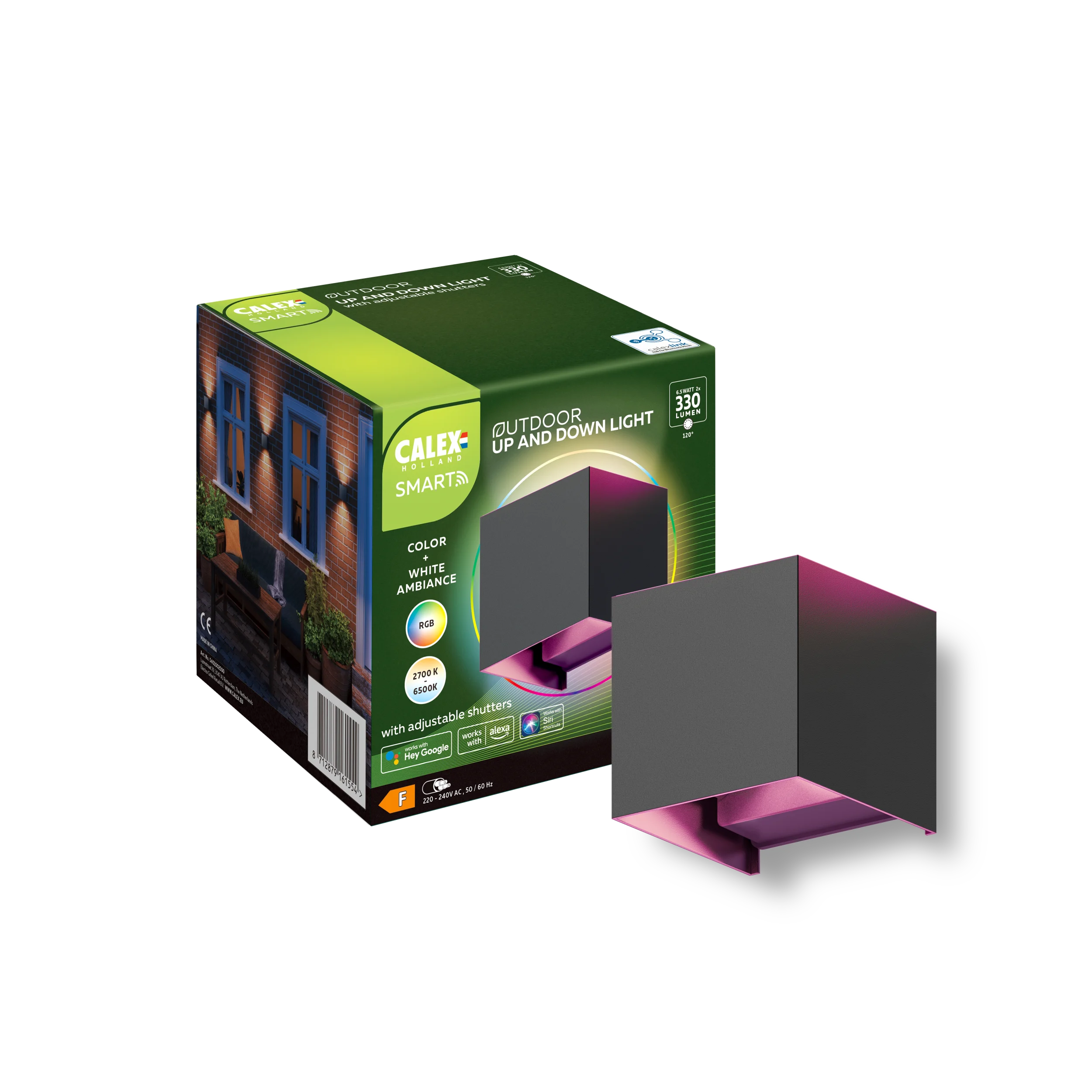 calex-smart-applique-murale-ext-rieure-rgb-cct-noire image 1
