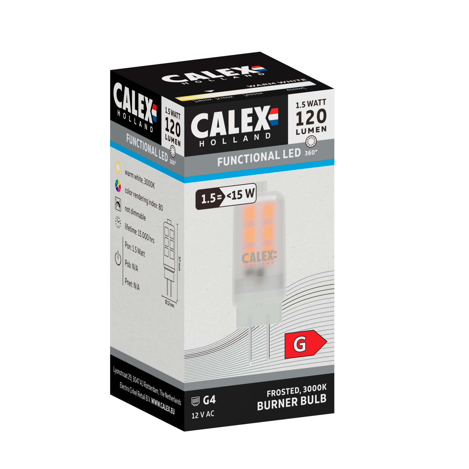 calex-lampe-led-smd-g4-12v-blanc-verre-d-poli image 2