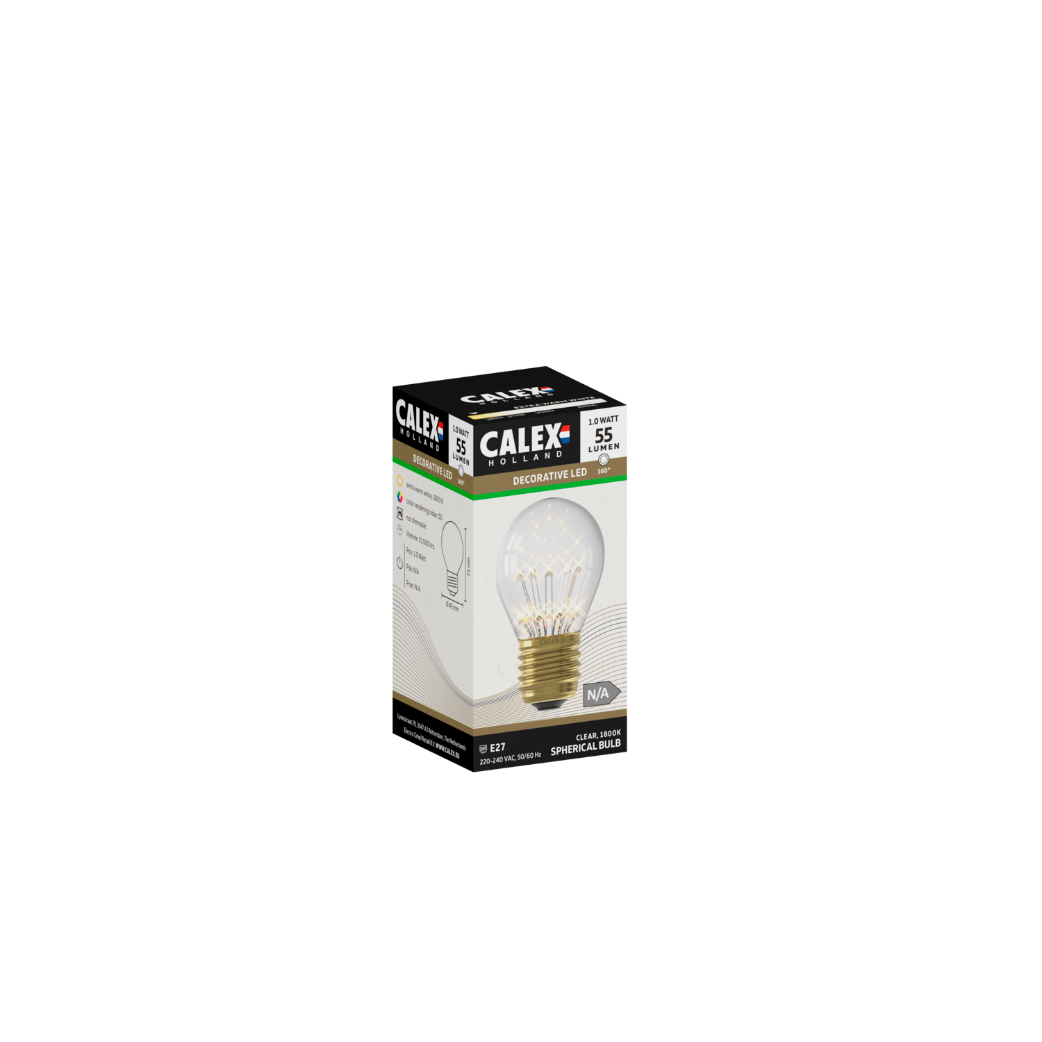 calex-ampoule-led-pearl-e27-p45-transparente-1w-2100k image 3