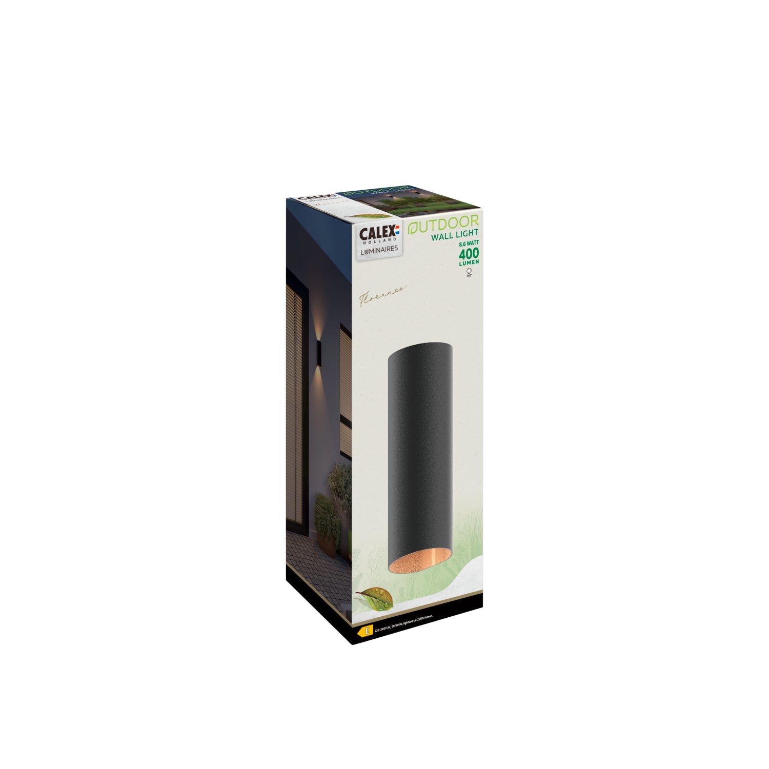calex-florence-applique-murale-led-up-down-noire-ip54 image 2