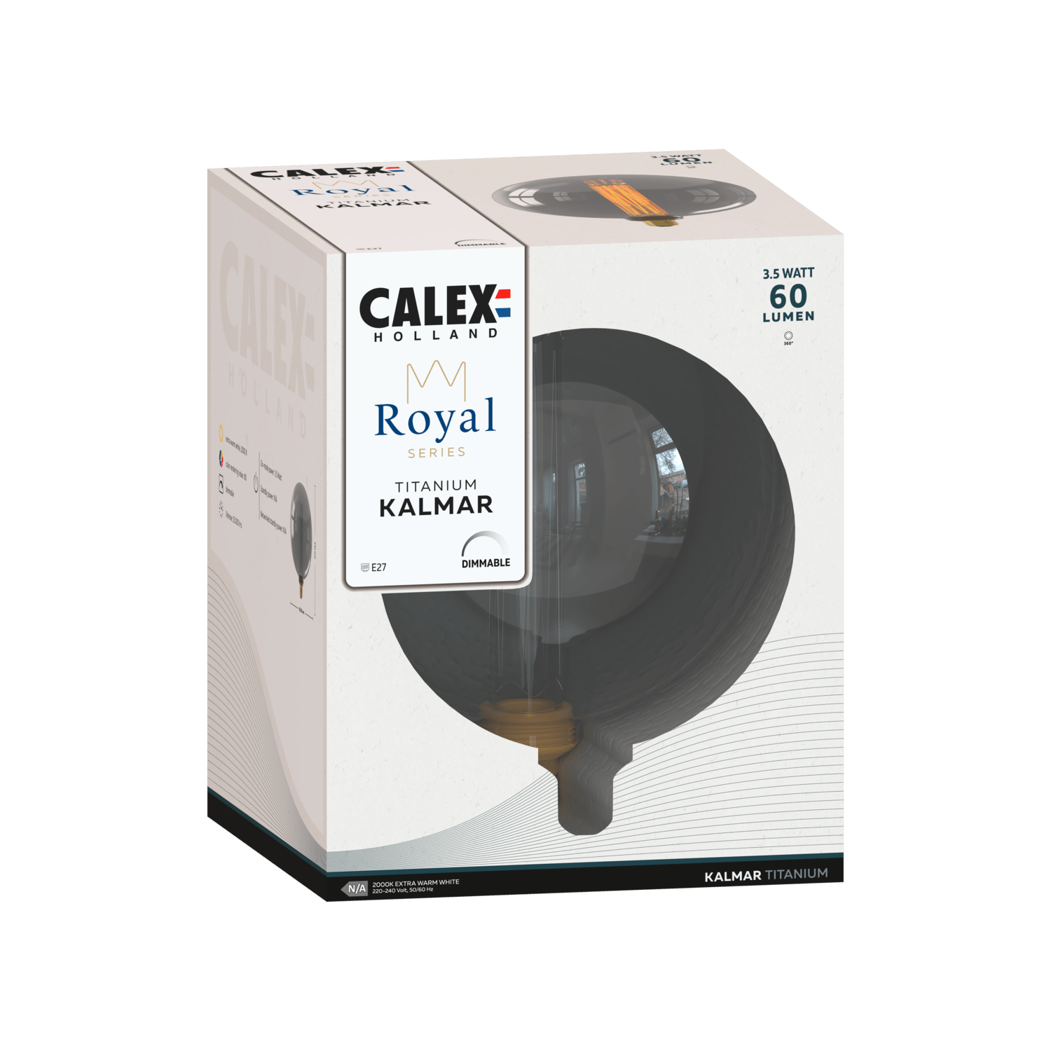 calex-ampoule-royal-kalmar-e27-filament-titane-xxl image 2