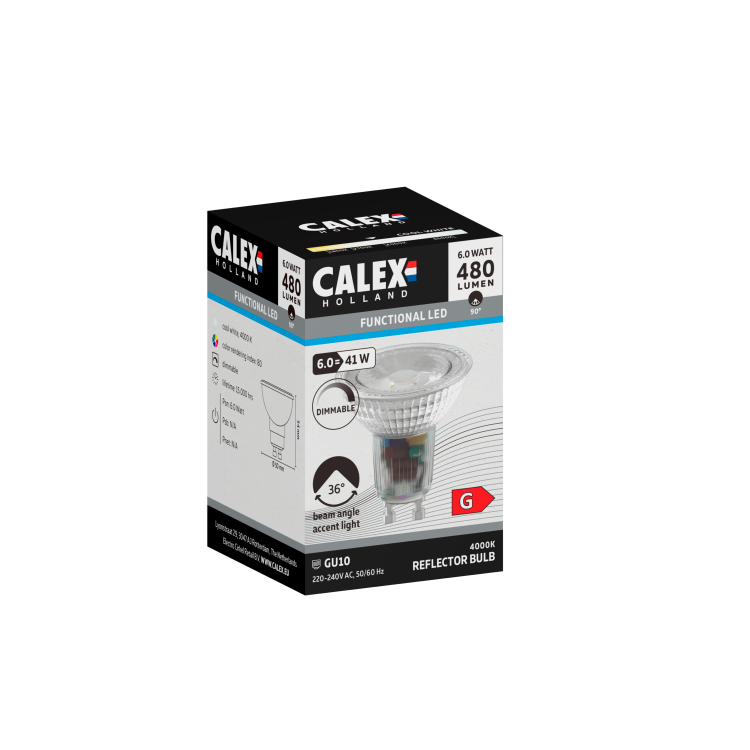 calex-smd-reflector-led-gu10-chrome-6w-dimmable image 2