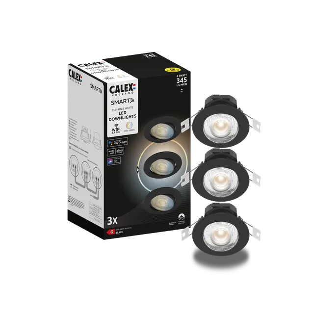 calex-smart-spot-encastr-lot-de-3-noir-4-9w image 1