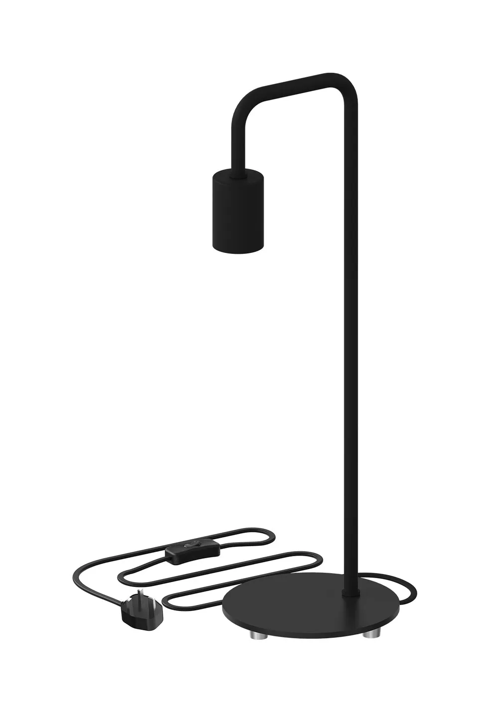 calex-lampe-de-table-u-line-e27-noir-c-ble-1-5m image 1