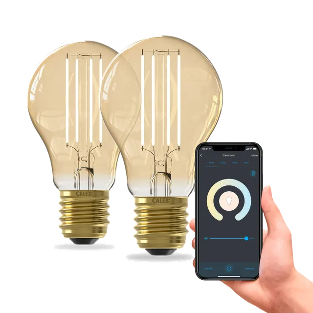 calex-smart-lot-de-2-ampoules-led-filament-e27-a60-cct-dor image 1
