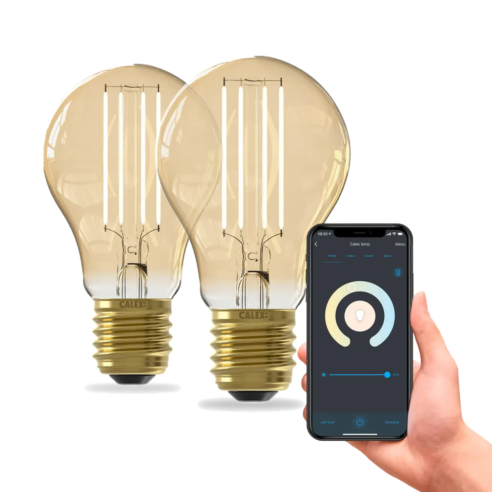 calex-smart-lot-de-2-ampoules-led-filament-e27-a60-cct-dor image 1