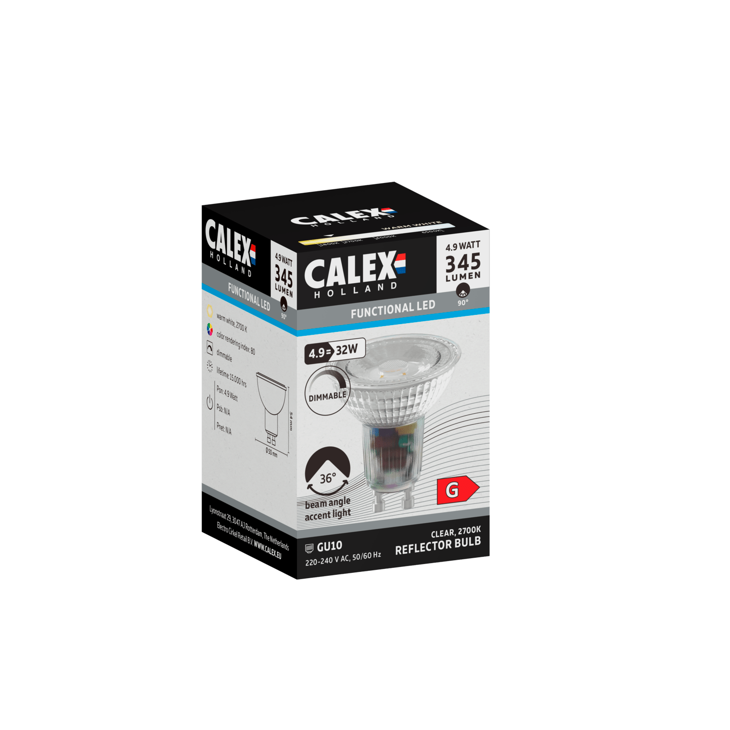 calex-smd-reflector-lampe-led-gu10-chrome-4-9w-dimmable image 2