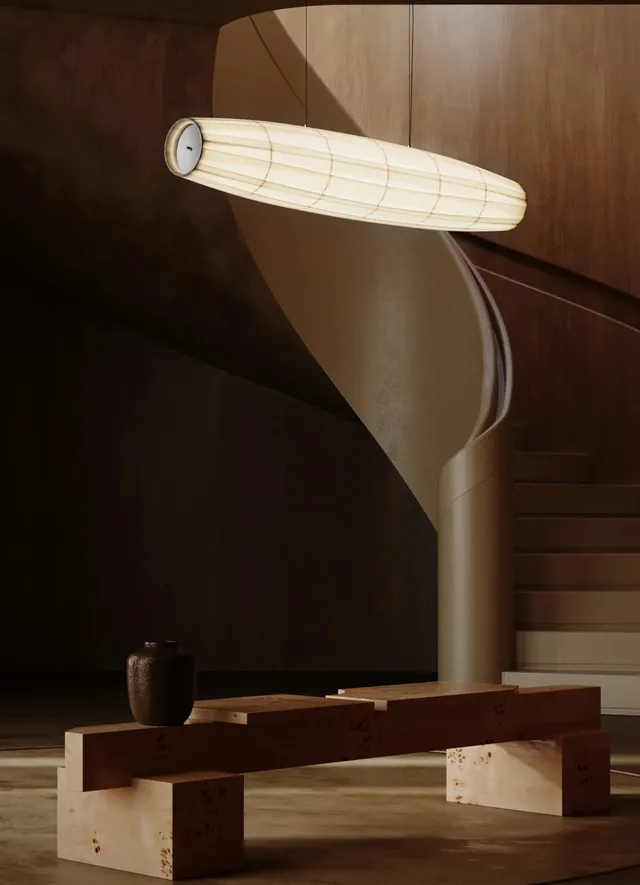 dcw-ditions-colonne-pendant-160-suspension-tissu-led image 1