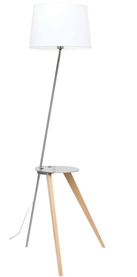 aluminor-trio-1-lampadaire-tablette-chargeur-blanc image 1