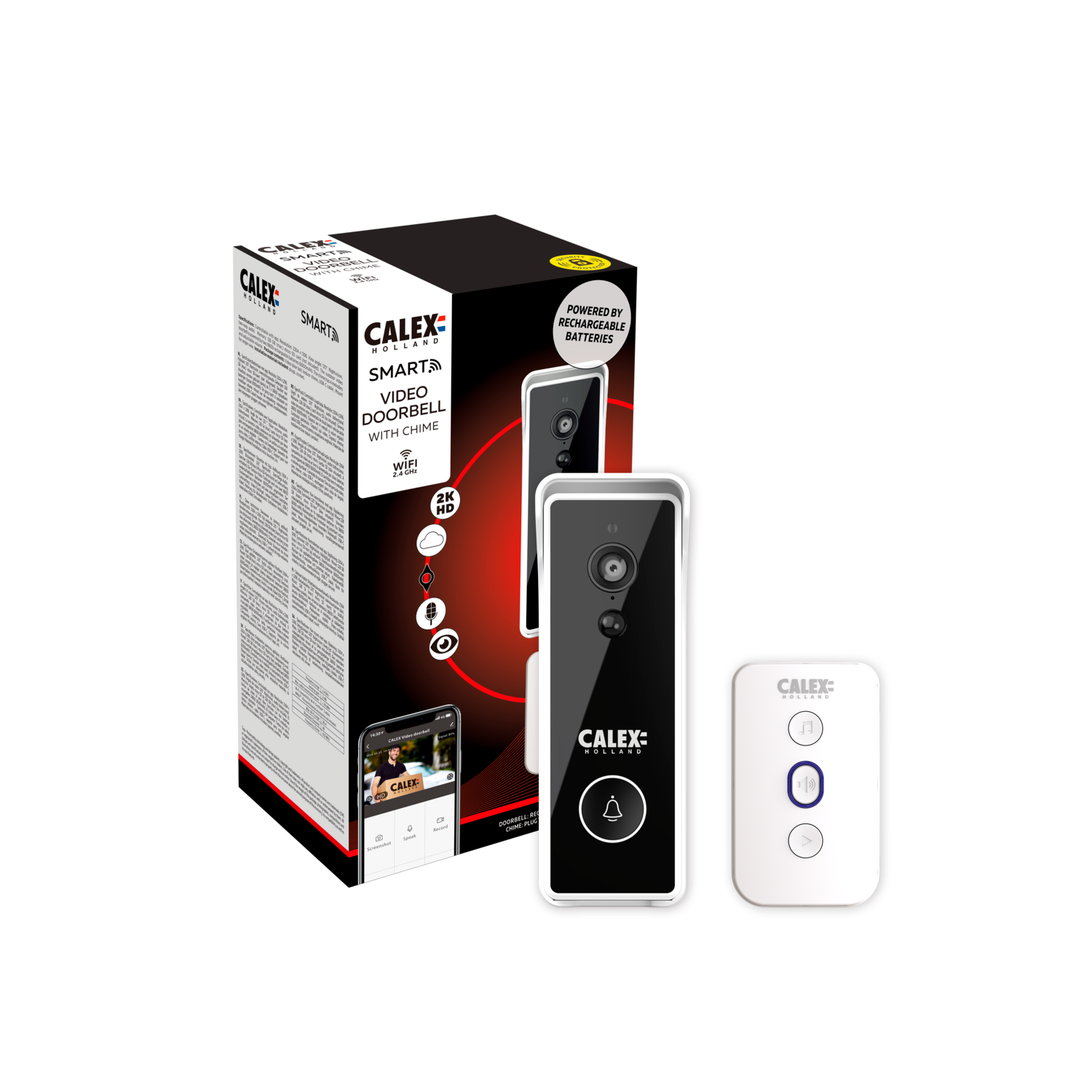 calex-smart-battery-video-doorbell-avec-carillon-sans-fil image 2