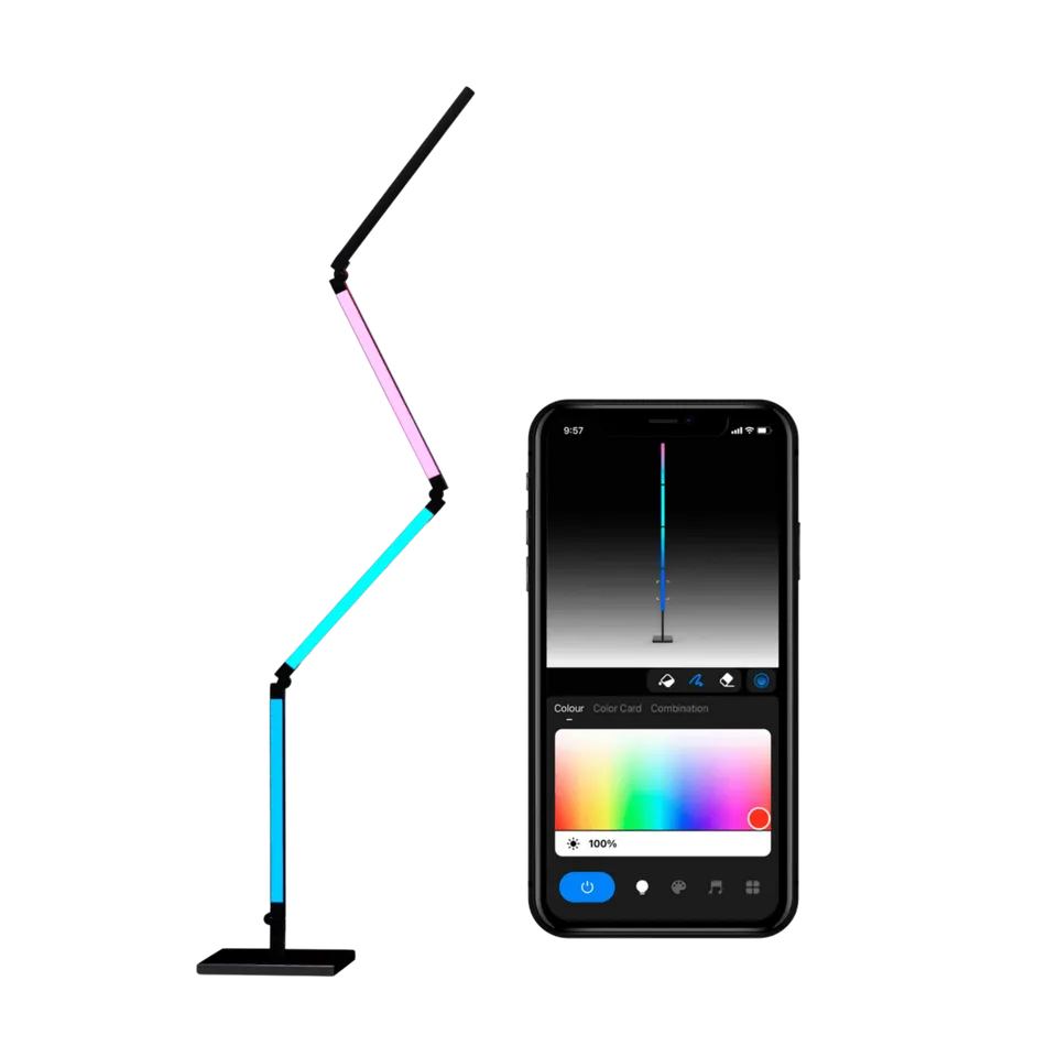 calex-halo-lampadaire-pliable-smart-rgbic-cct image 1