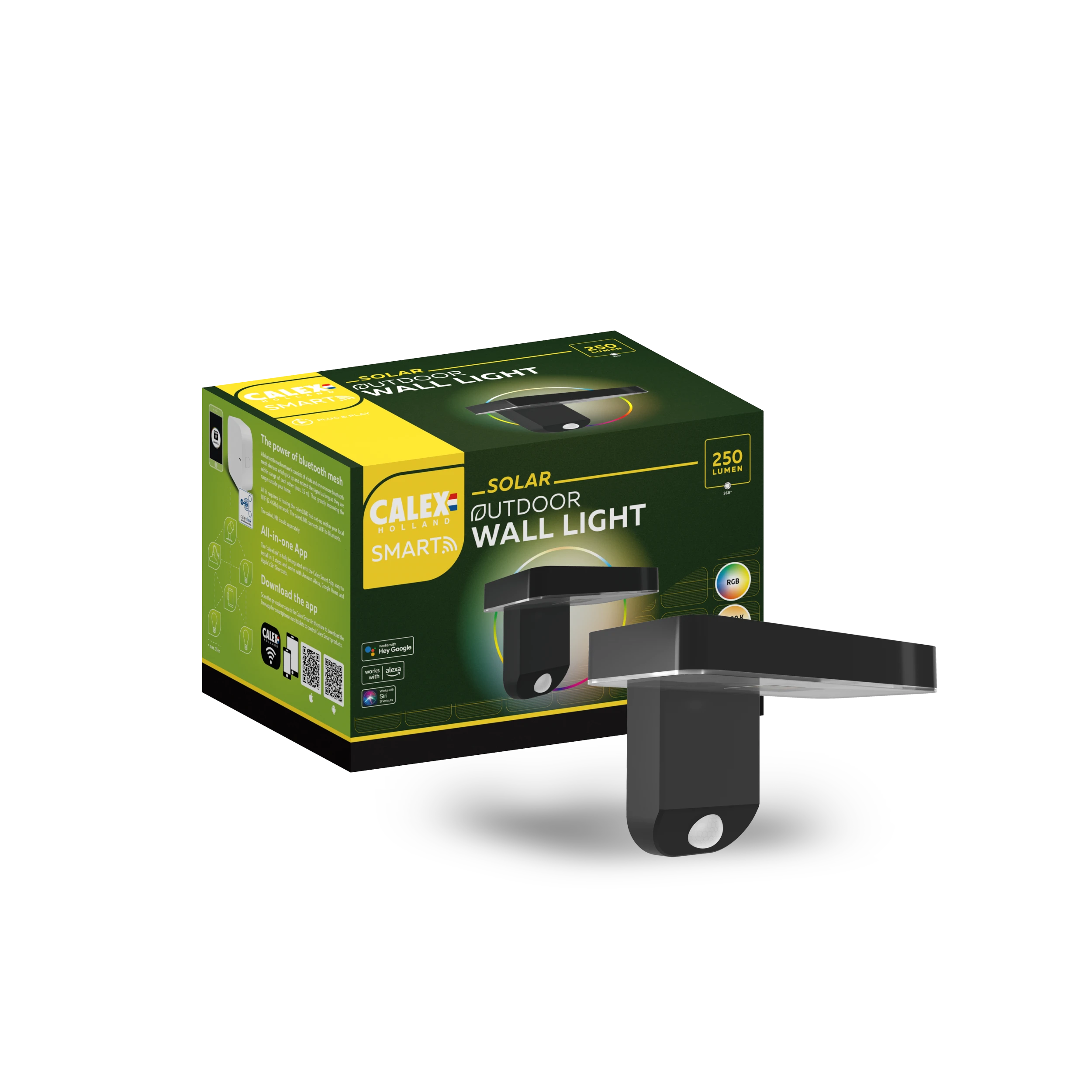 calex-smart-applique-murale-solaire-ext-rieure-rgb-cct-noire image 1