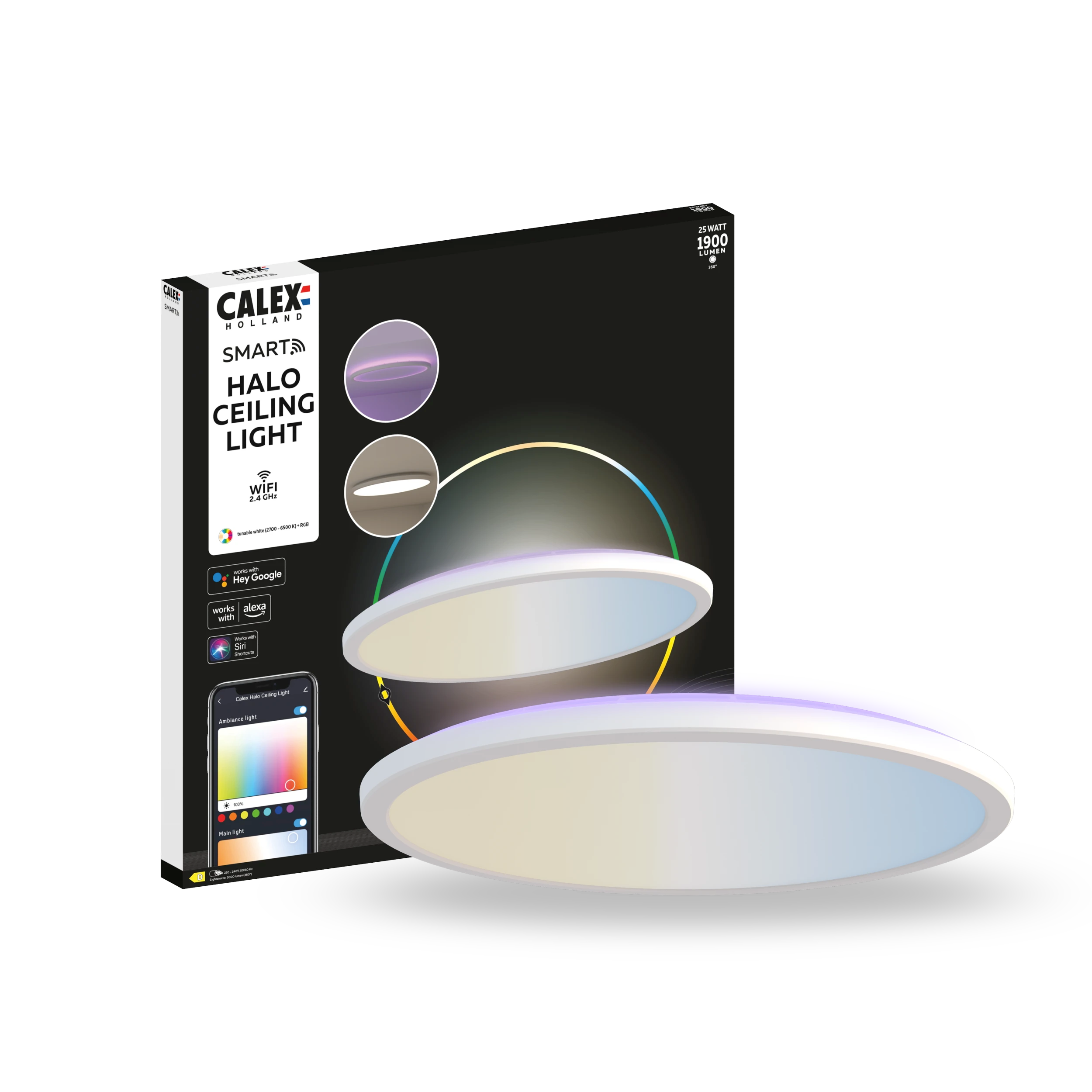 calex-smart-plafonnier-halo-40cm-rgb-cct-blanc image 1