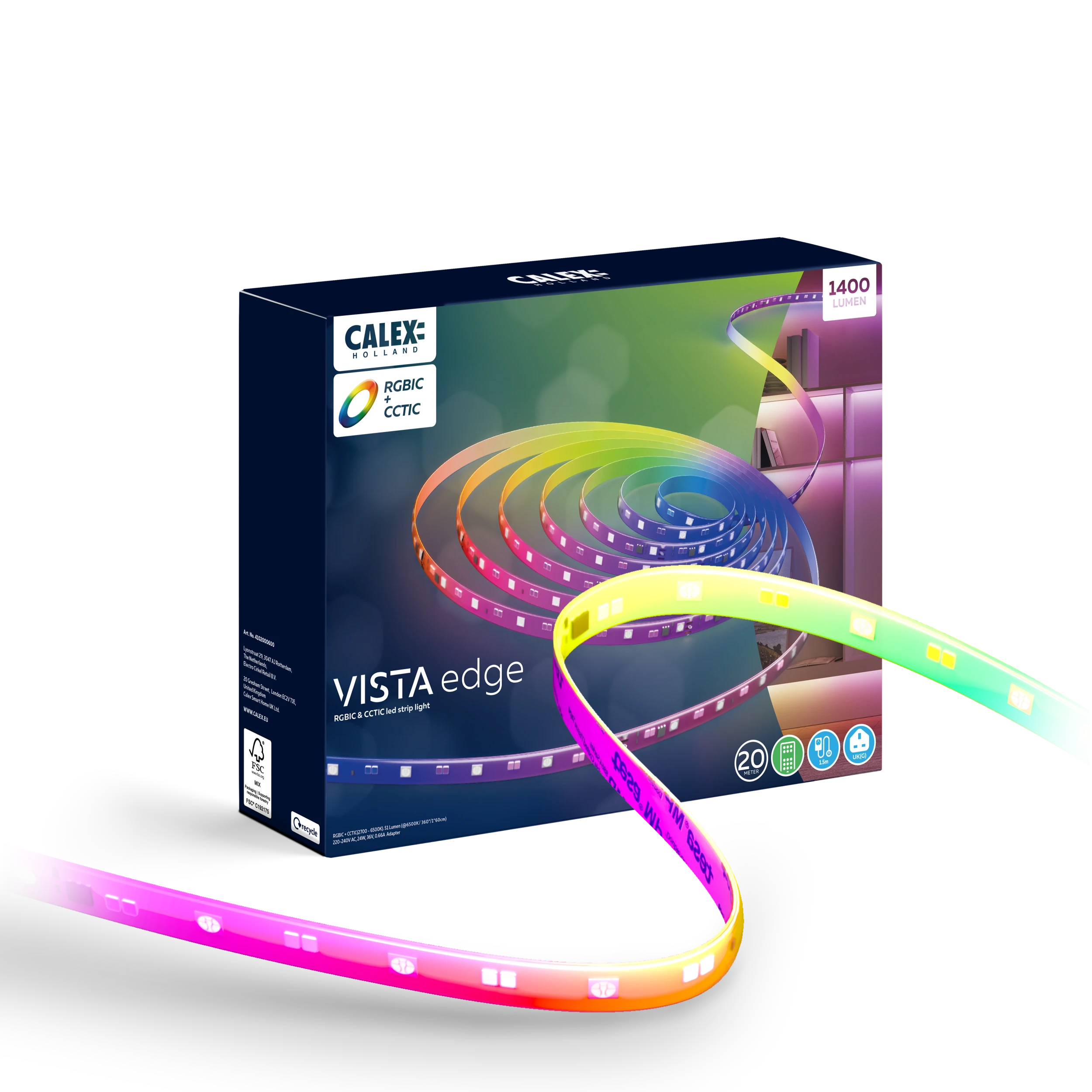 calex-vista-bande-led-20m-rgbcctic-avec-t-l-commande image 1