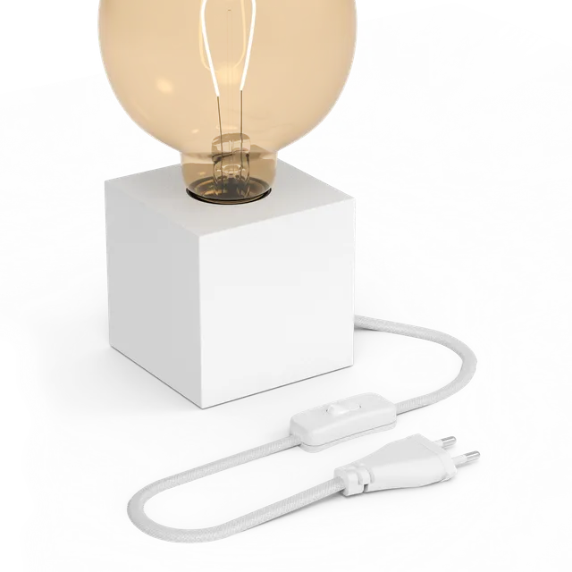 calex-lampe-de-table-square-e27-blanche-sans-ampoule image 1