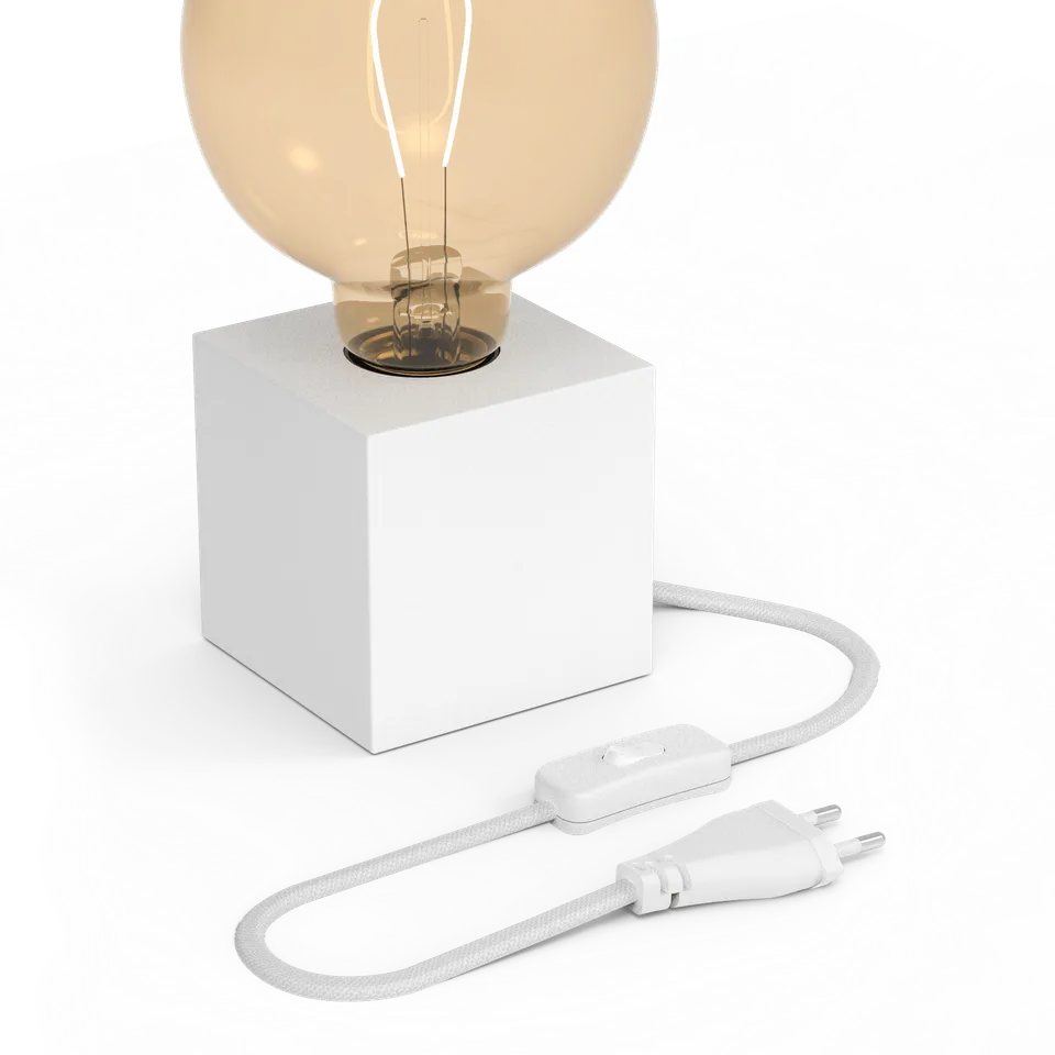 calex-lampe-de-table-square-e27-blanche-sans-ampoule image 1