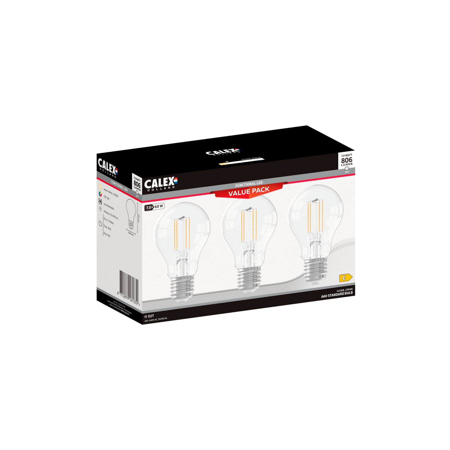 calex-lampe-led-smd-lot-de-3-e27-a60-transparent image 3