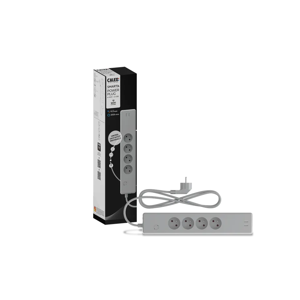 calex-smart-multiprise-be-fr-6-appareils-2-usb-a-1-8-m image 1