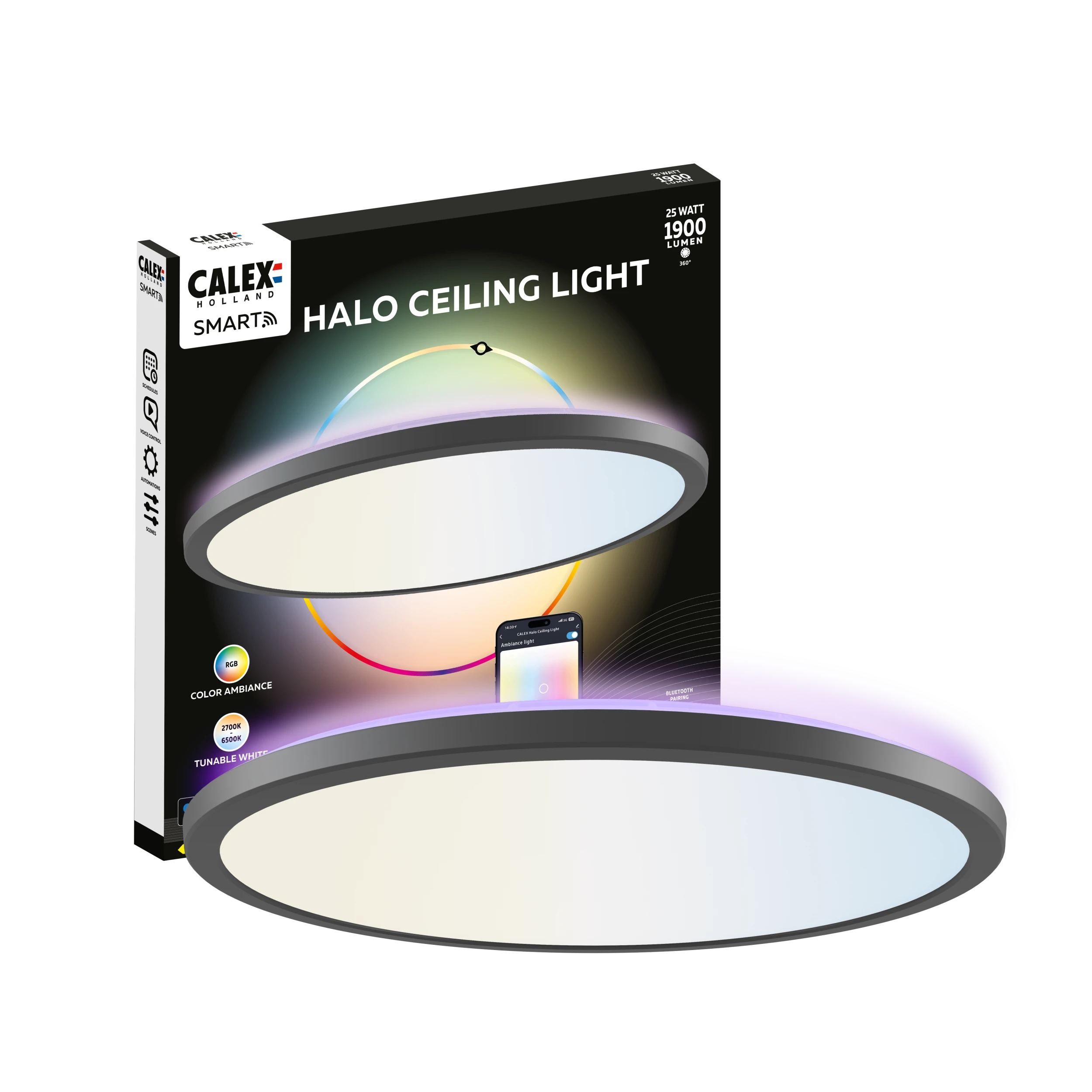 calex-smart-plafonnier-halo-40cm-rgb-cct-noir image 1