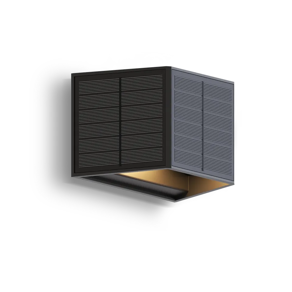 calex-applique-murale-solaire-caserta-up-down-noire image 1