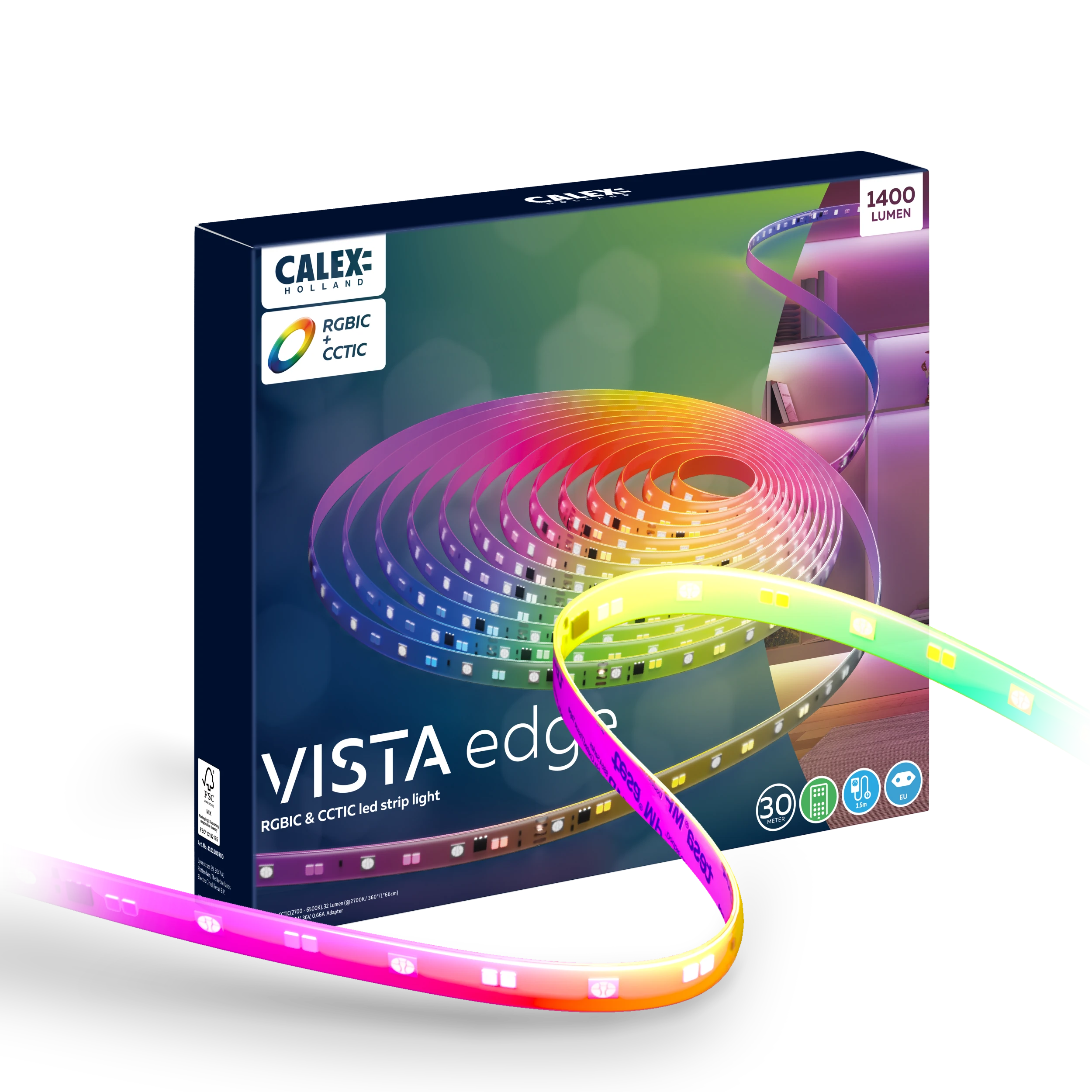 calex-bande-led-vista-30m-rgbcctic-avec-t-l-commande image 1