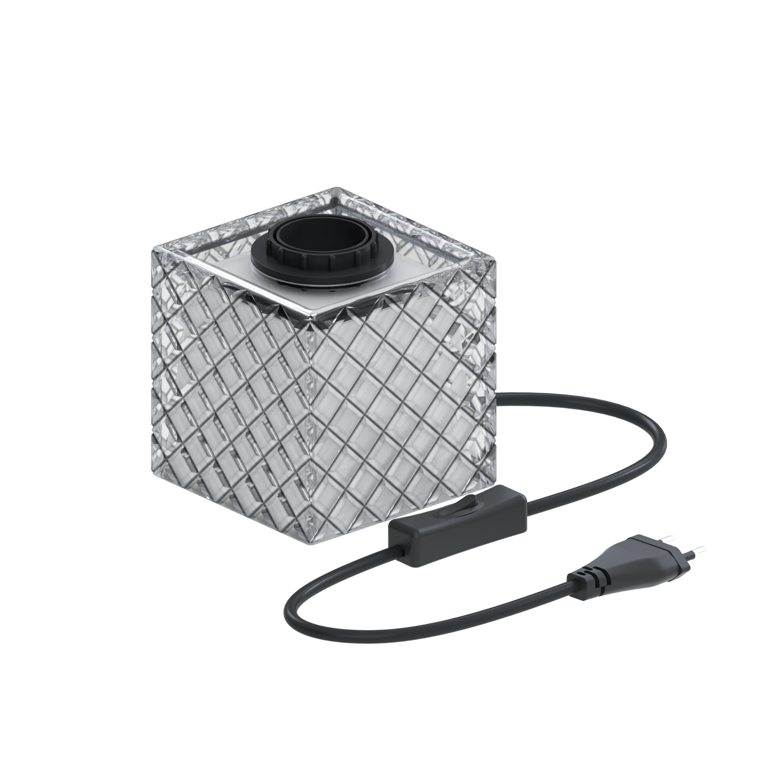 calex-lampe-de-table-carr-e-e27-verre-noir-blanc image 2