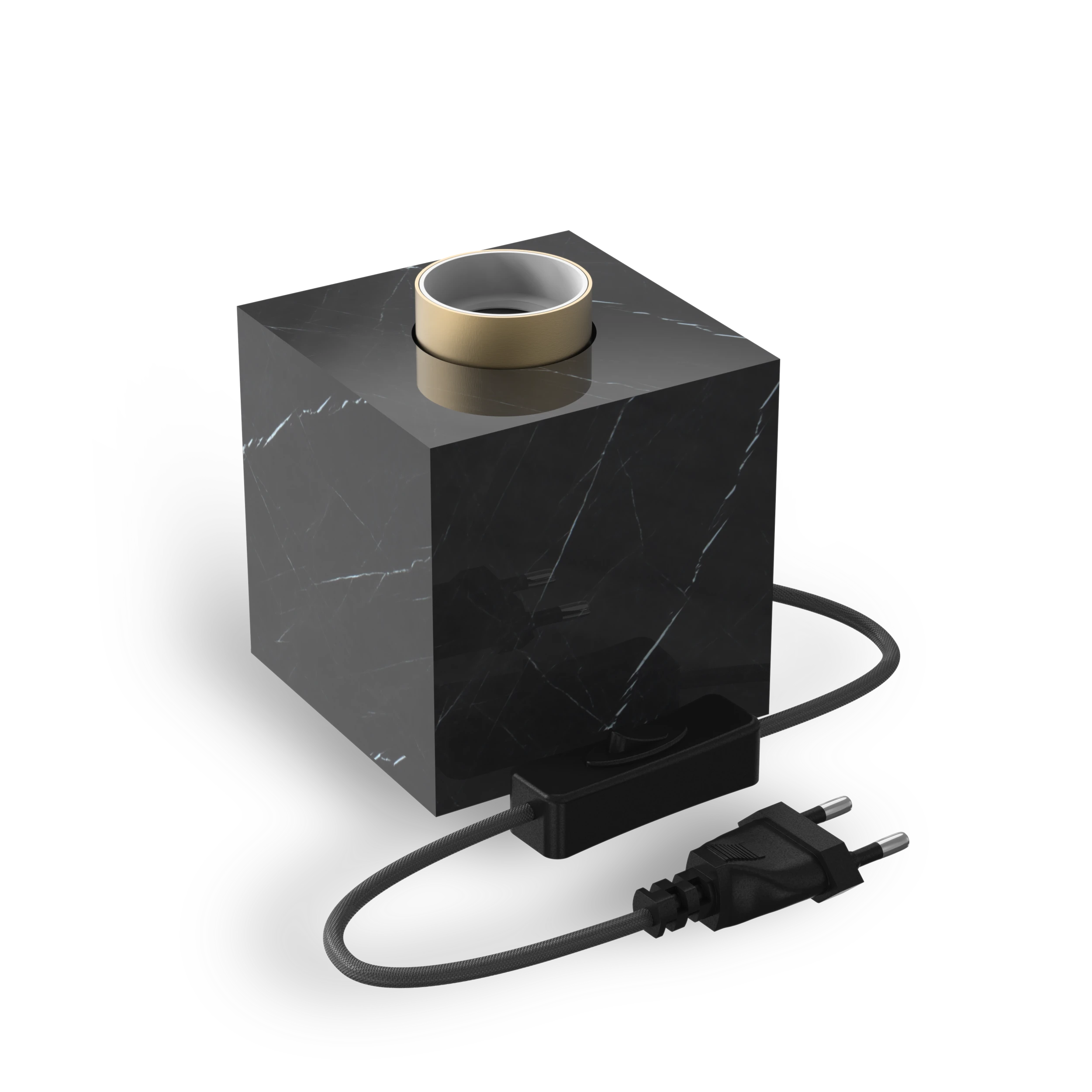 calex-lampe-de-table-carr-e-e27-marbre-noir-85-mm image 1