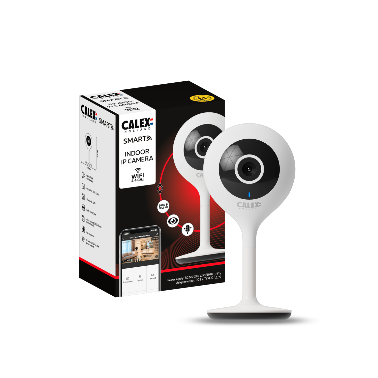 calex-smart-cam-ra-int-rieure-1080p-blanc image 2